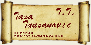 Tasa Taušanović vizit kartica